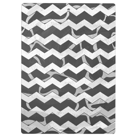 Giraffe Schwarz und Grau Zickzack Muster Klemmbrett (Rückseite)