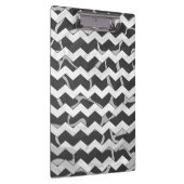 Giraffe Schwarz und Grau Zickzack Muster Klemmbrett (Rechts)