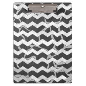 Giraffe Schwarz und Grau Zickzack Muster Klemmbrett (Vorderseite)