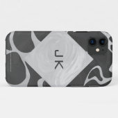 Giraffe Schwarz und Light Gray Monogram Case-Mate iPhone Hülle (Rückseite (Horizontal))