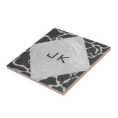 Giraffe Schwarz und Light Gray Monogram Fliese (Seite)