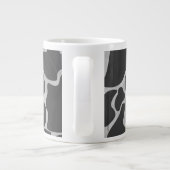 Giraffe Schwarz und Light Gray Monogram Jumbo-Tasse (Rückseite)