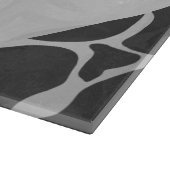 Giraffe Schwarz und Light Gray Monogram Schneidebrett (Ecke)