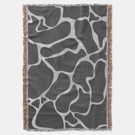 Giraffe Schwarz und Light Gray Print Decke (Vorderseite Vertikal)