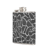 Giraffe Schwarz und Light Gray Print Flachmann (Links)