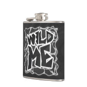 Giraffe Schwarz und Light Gray Print Flachmann (Links)