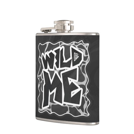 Giraffe Schwarz und Light Gray Print Flachmann (Links)