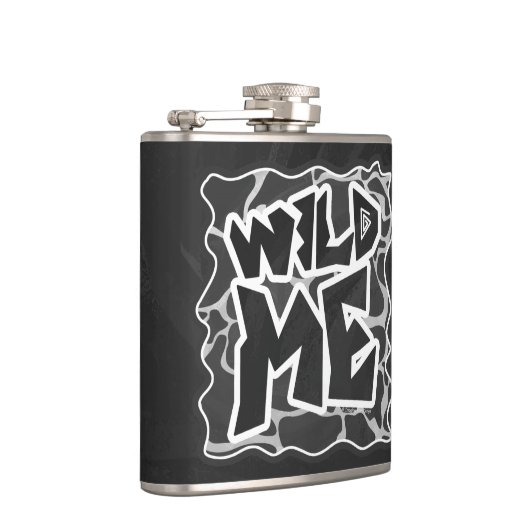 Giraffe Schwarz und Light Gray Print Flachmann (Rechts)