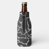 Giraffe Schwarz und Light Gray Print Flaschenkühler (Flasche Rückseite)