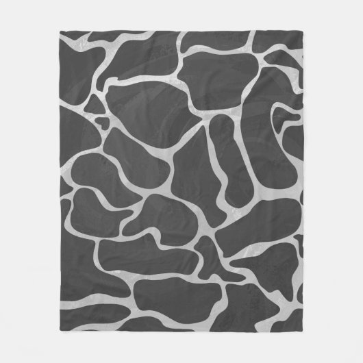 Giraffe Schwarz und Light Gray Print Fleecedecke (Vorderseite)