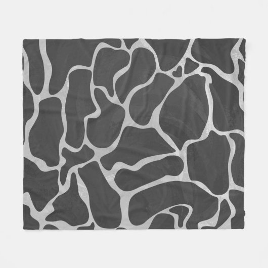 Giraffe Schwarz und Light Gray Print Fleecedecke (Vorderseite (Horizontal))
