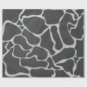 Giraffe Schwarz und Light Gray Print Geschenkpapier (Flach)