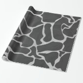 Giraffe Schwarz und Light Gray Print Geschenkpapier (Ungerollt)