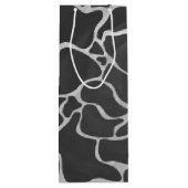 Giraffe Schwarz und Light Gray Print Geschenktüte Für Weinflaschen (Rückseite)