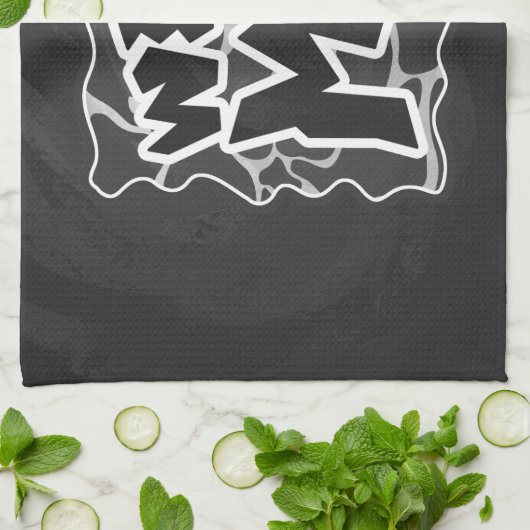 Giraffe Schwarz und Light Gray Print Geschirrtuch (Gefaltet)