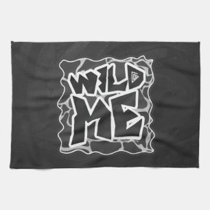 Giraffe Schwarz und Light Gray Print Geschirrtuch