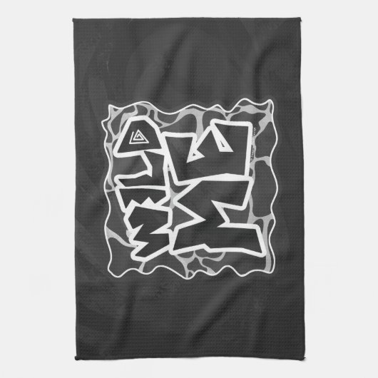 Giraffe Schwarz und Light Gray Print Geschirrtuch (Vertikal)