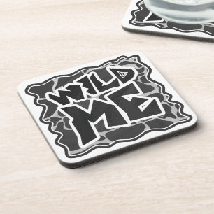 Giraffe Schwarz und Light Gray Print Getränkeuntersetzer