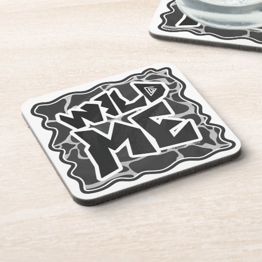 Giraffe Schwarz und Light Gray Print Getränkeuntersetzer (Linke Seite)