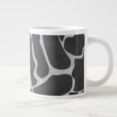 Giraffe Schwarz und Light Gray Print Jumbo-Tasse (Rechts)