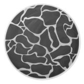 Giraffe Schwarz und Light Gray Print Keramikknauf (Vorderseite)