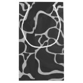 Giraffe Schwarz und Light Gray Print Kleine Geschenktüte (Rückseite)