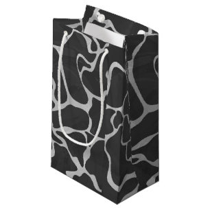 Giraffe Schwarz und Light Gray Print Kleine Geschenktüte