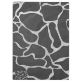 Giraffe Schwarz und Light Gray Print Klemmbrett (Rückseite)