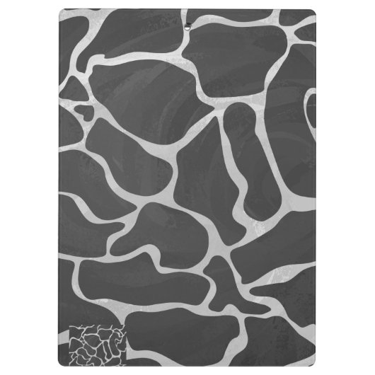 Giraffe Schwarz und Light Gray Print Klemmbrett (Rückseite)