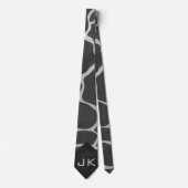 Giraffe Schwarz und Light Gray Print Krawatte (Vorderseite)