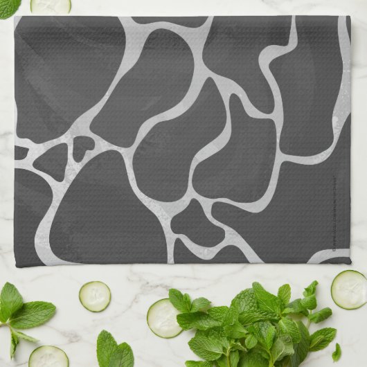 Giraffe Schwarz und Light Gray Print Küchentuch (Gefaltet)