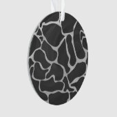 Giraffe Schwarz und Light Gray Print Ornament (Vorderseite)