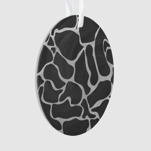 Giraffe Schwarz und Light Gray Print Ornament (Vorderseite)