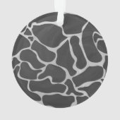 Giraffe Schwarz und Light Gray Print Ornament (Rückseite)