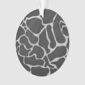 Giraffe Schwarz und Light Gray Print Ornament (Vorderseite)