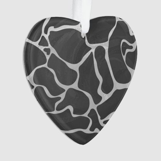 Giraffe Schwarz und Light Gray Print Ornament (Vorderseite)