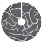 Giraffe Schwarz und Light Gray Print Polyester Weihnachtsbaumdecke (Vorderseite)