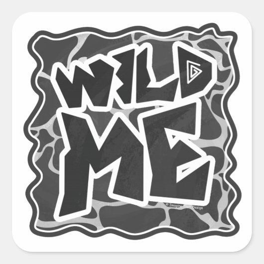 Giraffe Schwarz und Light Gray Print Quadratischer Aufkleber (Vorderseite)