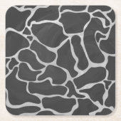 Giraffe Schwarz und Light Gray Print Rechteckiger Pappuntersetzer (Vorderseite)