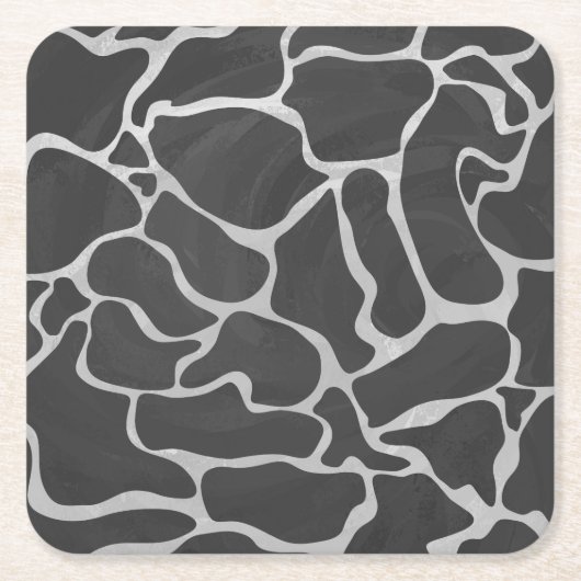 Giraffe Schwarz und Light Gray Print Rechteckiger Pappuntersetzer (Vorderseite)