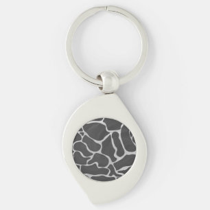 Giraffe Schwarz und Light Gray Print Schlüsselanhänger