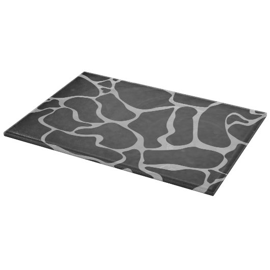Giraffe Schwarz und Light Gray Print Schneidebrett (Ecke)