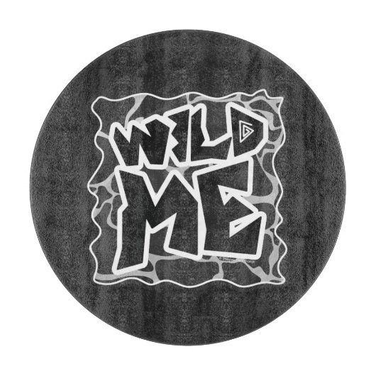 Giraffe Schwarz und Light Gray Print Schneidebrett (Vorderseite)