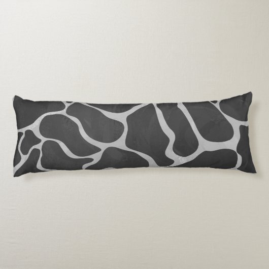 Giraffe Schwarz und Light Gray Print Seitenschläferkissen (Rückseite)