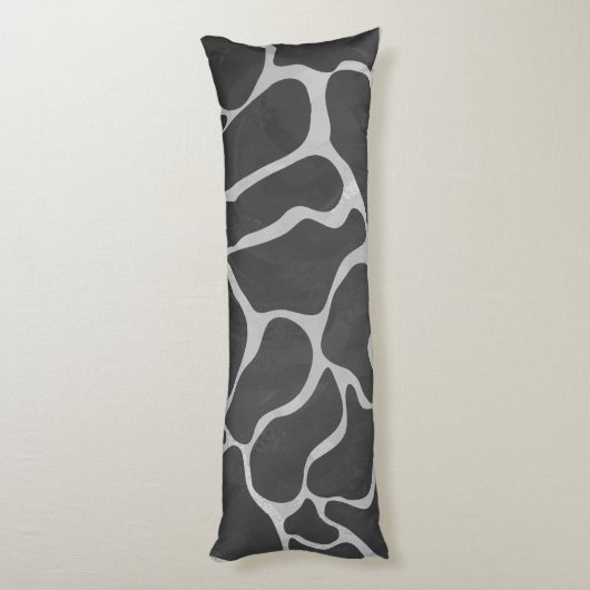 Giraffe Schwarz und Light Gray Print Seitenschläferkissen (Rückseite (Vertikal))