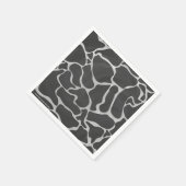 Giraffe Schwarz und Light Gray Print Serviette (Ecke)