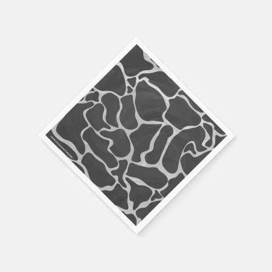 Giraffe Schwarz und Light Gray Print Serviette (Ecke)