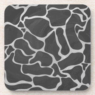 Giraffe Schwarz und Light Gray Print Untersetzer