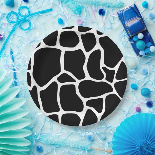 Giraffe, schwarz-weiß pappteller (Party)
