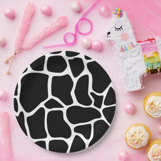 Giraffe, schwarz-weiß pappteller (Party)